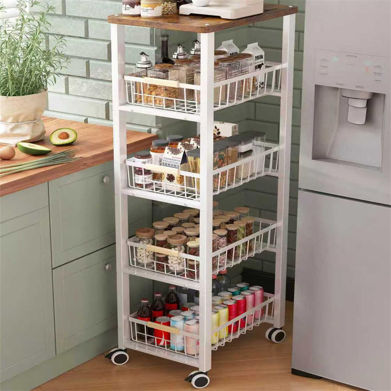 39cm W Metal Storage Rack with Wheels