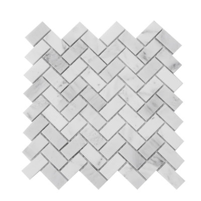 1" x 2" Marble Mosaic Tile in Carrara White