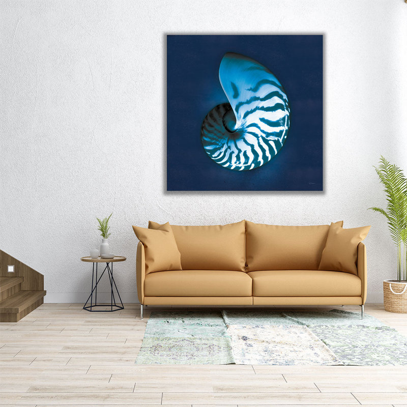 Impression sur toile, "Cyanorphe mer I", H 12 po x l 12 po