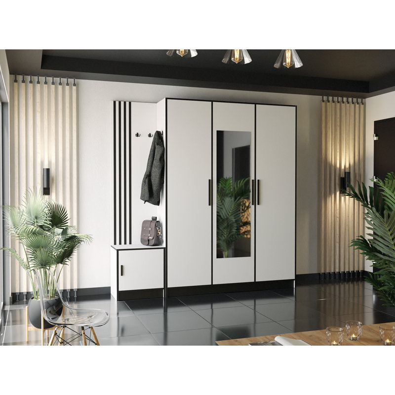 Alhareth 3 Door Wardrobe, White