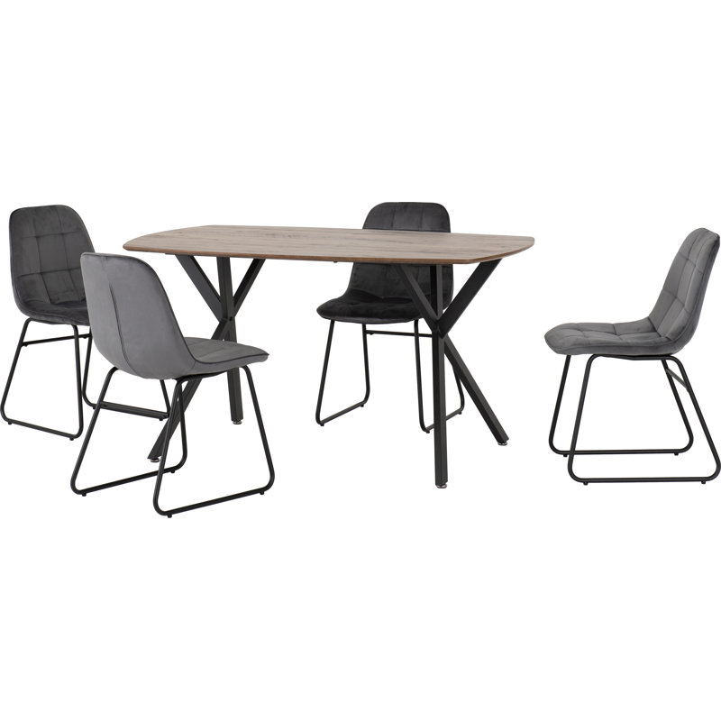 Bardin 4 - Person Dining Set, Grey