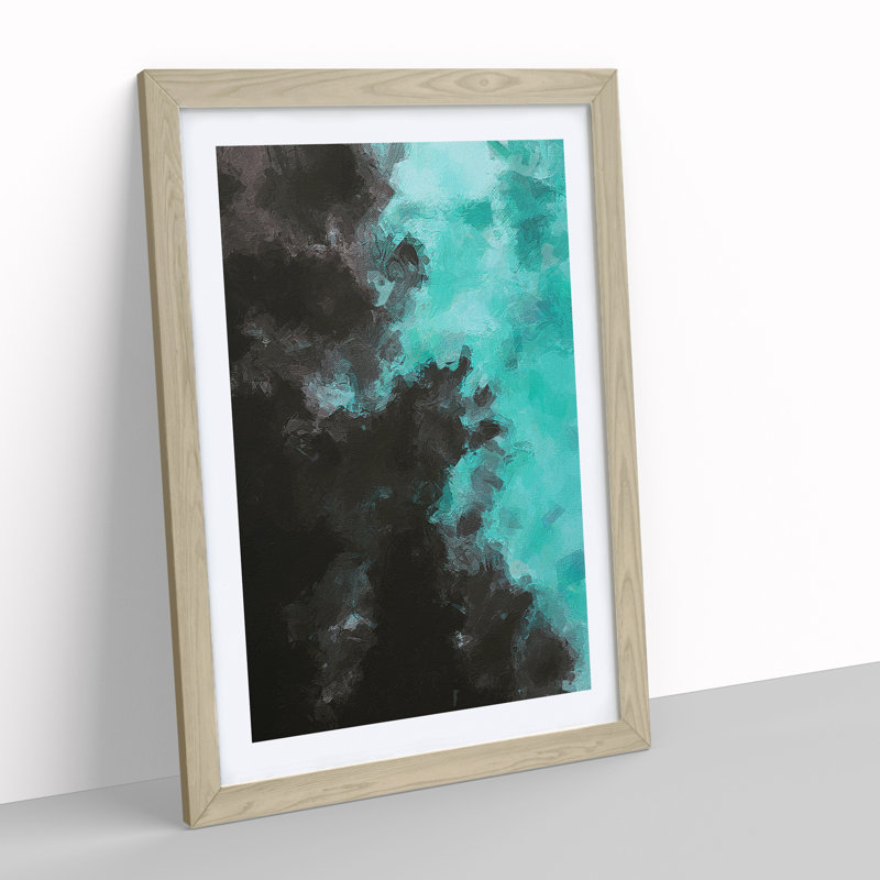 Dive Right In Abstract - Single Picture Frame Print, 46cm H x 34cm W x 2cm D, Oak