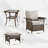 Chaises d'extérieur en osier toutes saisons avec repose-pieds et table d'appoint-126713475
