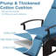 Fauteuil inclinable d'extérieur avec structure en métal et table pliante, bleu marine, capacité de soutien de 350 lb