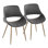 Chaises d'appoint rembourrées en similicuir Najrin avec pieds en cuivre antique