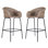 Ensemble de 2 tabourets de bar d'extérieur en osier de métal, chaises de bar en rotin Pe, parfait pour la terrasse du jardin