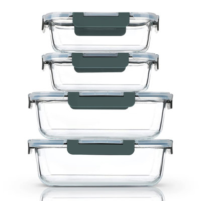Extra Large Glass Food Storage/Baking Containers Set with Lids