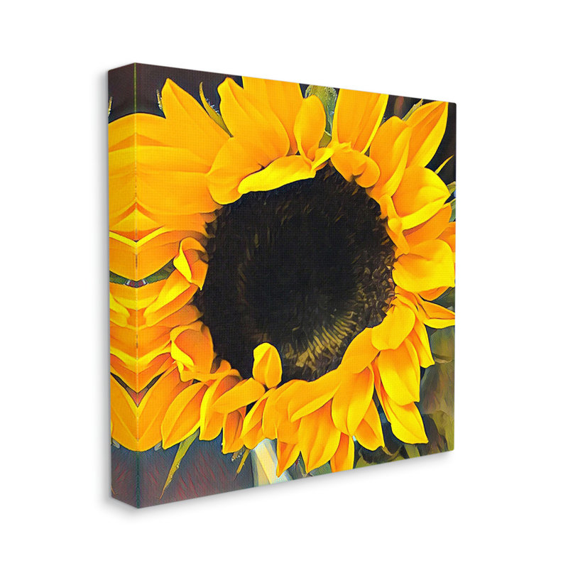 «Bold Yellow Summertime Sunflower Close Up Blossom», impression sur toile tendue, H 17 po x l 17 po x P 1,5 po