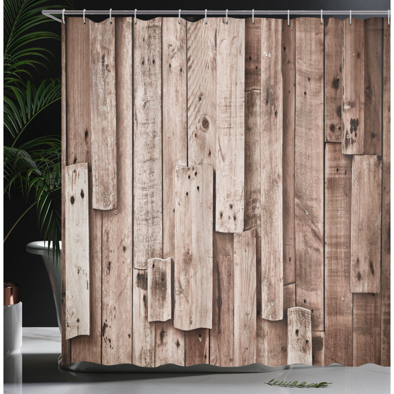 Rideau de douche simple à motif de grange rétro mustecaplioglu, H 84 po x l 69 po