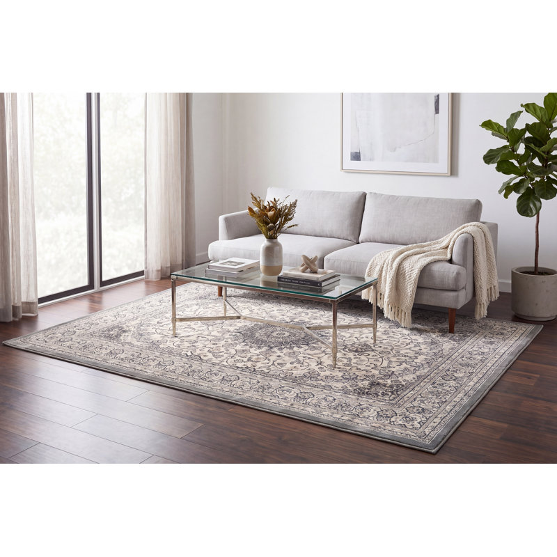 Tapis crème/gris Attell, Rectangle 3 pi 11 po x 5 pi 7 po