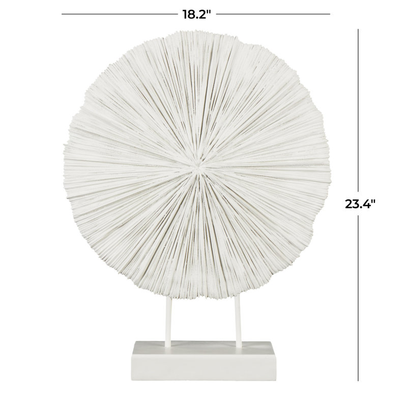 Cole And Grey Resin Textured Round Coral Sculpture With Elevated Stand