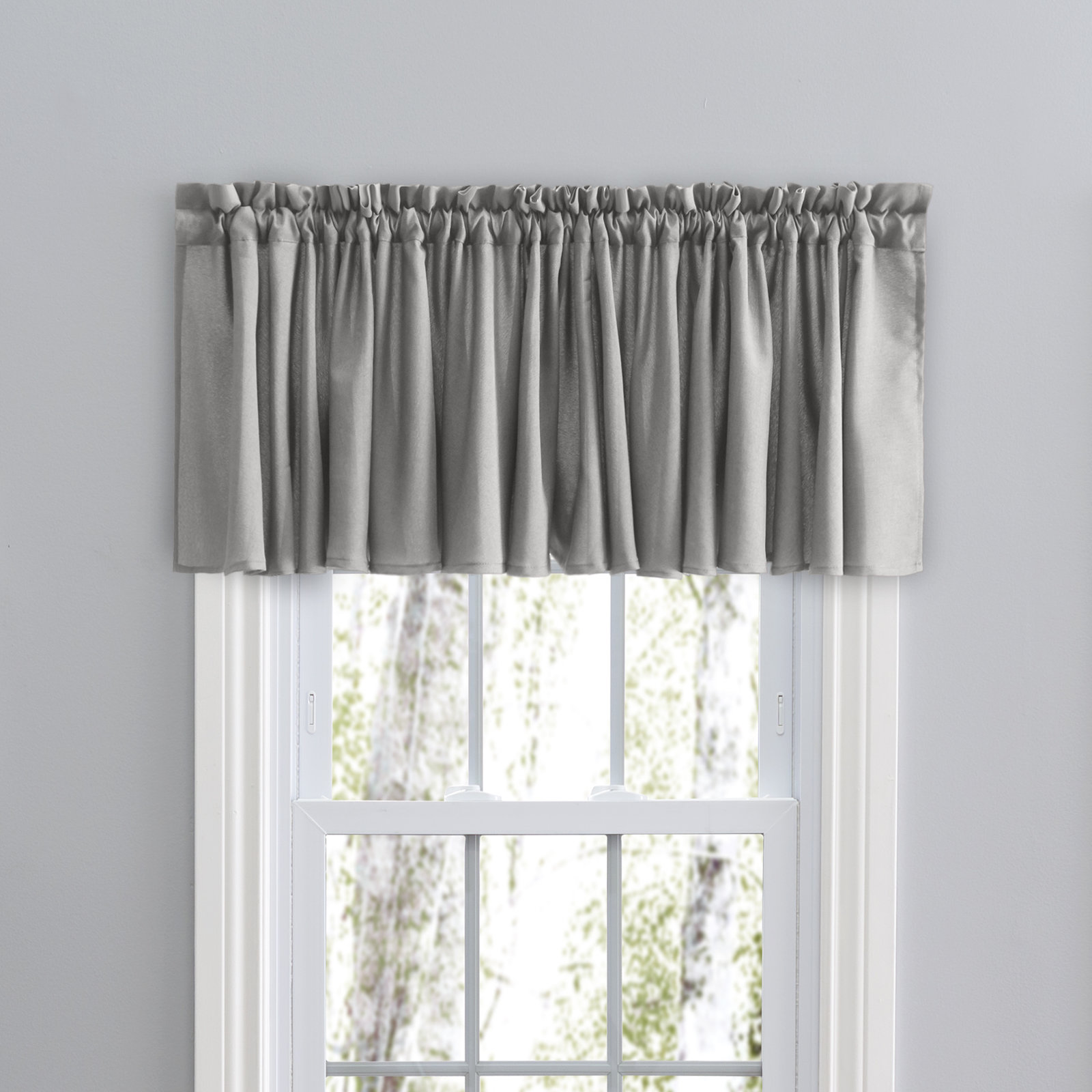 Light-Filtering Tailored Window Valance, Gray