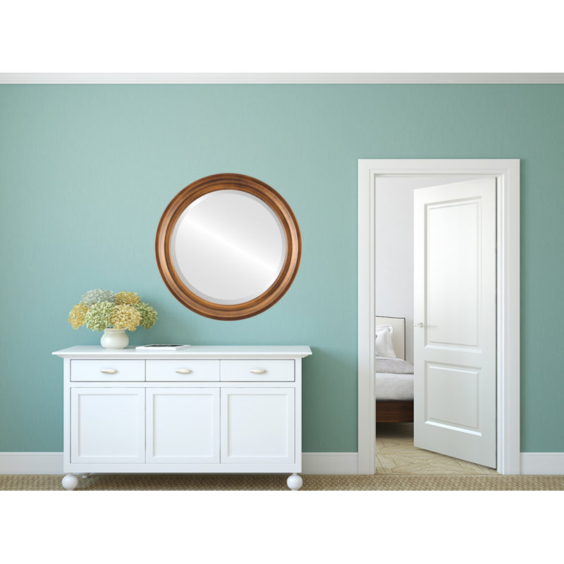 Miroir Goulet, 17 po x 17 po, Coucher de soleil doré