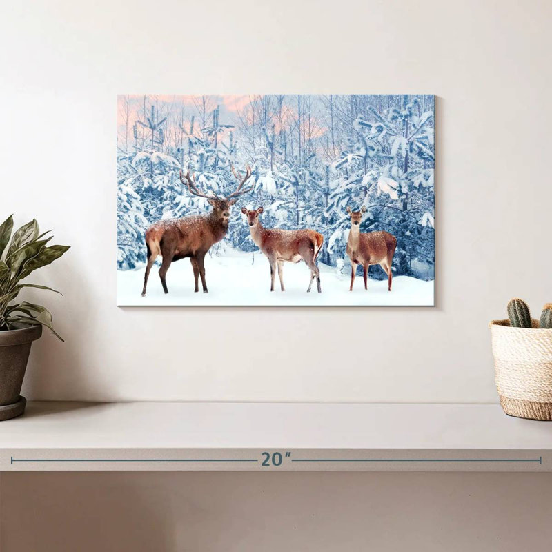 Brampt Deer In Winter, 8" H x 12" W