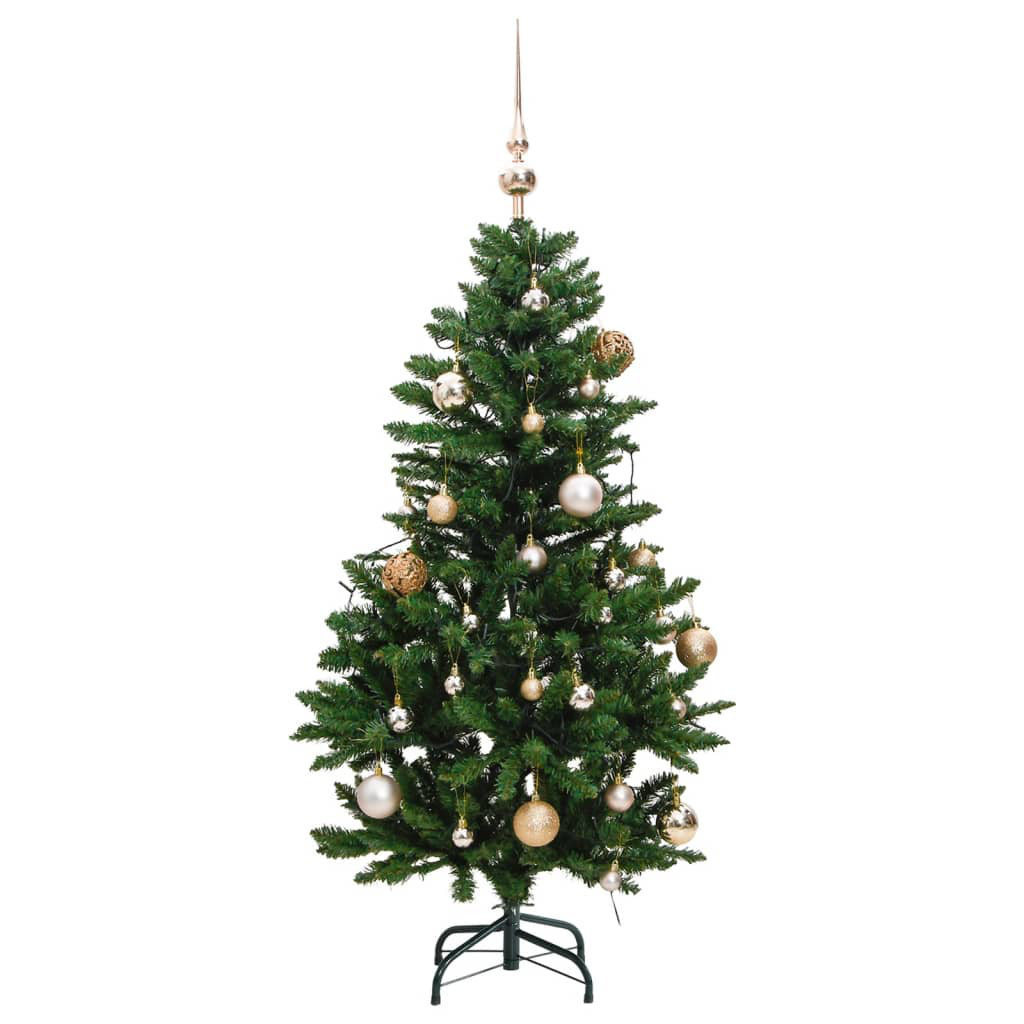 Vidaxl Künstlicher Weihnachtsbaum Klappbar 150 Leds & Kugeln 150 Cm