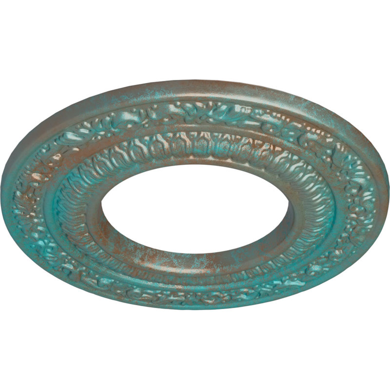 Médaillon de plafond Endurathane Andrea, DE 8 1/8 po x P 4 1/8 po x P 1/2 po (convient aux auvents jusqu'à 4 1/8 po), fini hamamélis peint à la main
