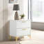 Table de chevet blanche avec 2 tiroirs - Vaste espace de rangement, look, articulations avec 2-752991129