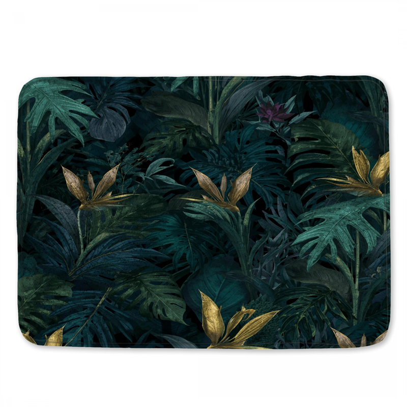 Tapis de bain Tropical Foliage Illustration, L 24 po x L 17 po