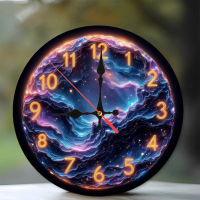 Horloge nébuleuse à chiffres lumineux