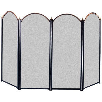 Mathew 4 Panel Brass Fireplace Screen