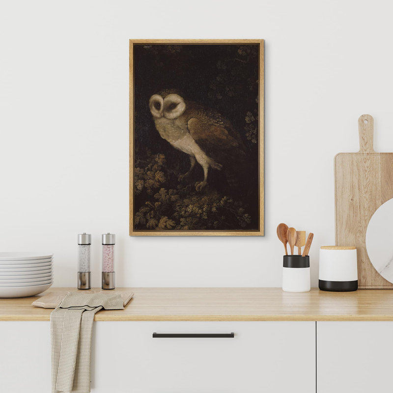 Oiseau, animaux sauvages, hibou, décor de ferme, animaux de la nature rustique, art moderne, décor douillet encadré sur toile