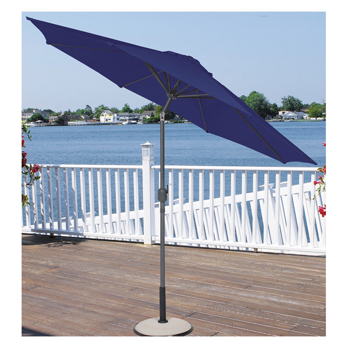 Parasol de marché 8 pi lb international, Bleu marine, Inclinaison manuelle