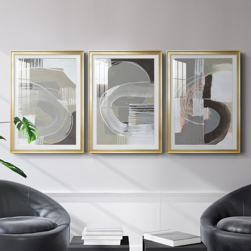 «Arching Neutrals I», reproduction encadrée de qualité supérieure, prête à être accrochée, Cadre doré