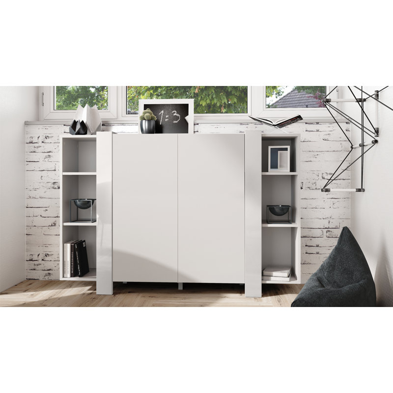 Lucea 149cm Sideboard, White Matt/White High Gloss
