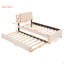 Lit plateforme tapissier simple avec lit gigogne Teddy