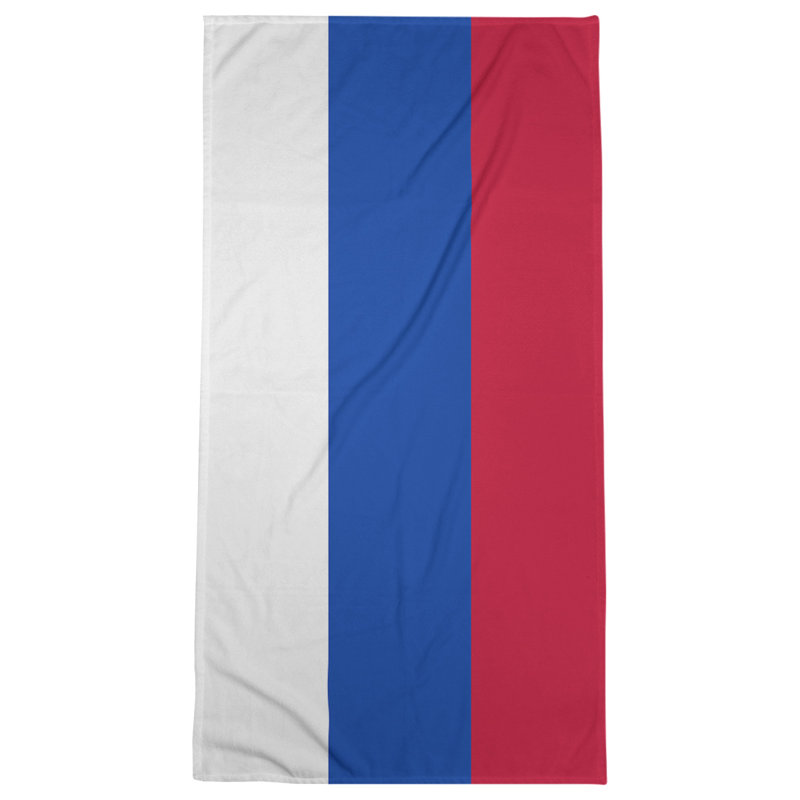 Lightweight Beach Towel, White/Blue/Red, Poly/Cotton