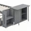 Lit plateforme simple avec bureau, tablette de rangement, 3 tiroirs, cadre de lit multifonctionnel en bois avec lit gigogne-106954098