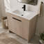 Meuble-lavabo autoportant de 36 pouces avec lavabo en céramique blanche et 2 portes d'armoire à fermeture en douceur