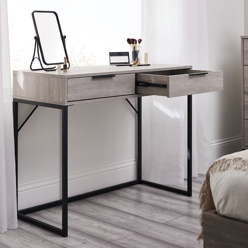 Yonkers Metal Base Writing Desk, Grey