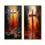 Croix au calvaire sang rouge collage - ensemble de 2 reproductions d'art mural Christianisme-1025996161-1025996165