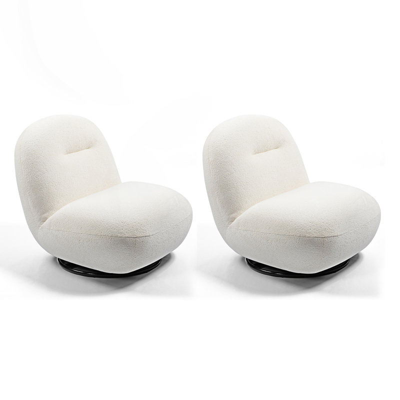 Fauteuil d'appoint pivotant moderne et luxueux 2 pièces