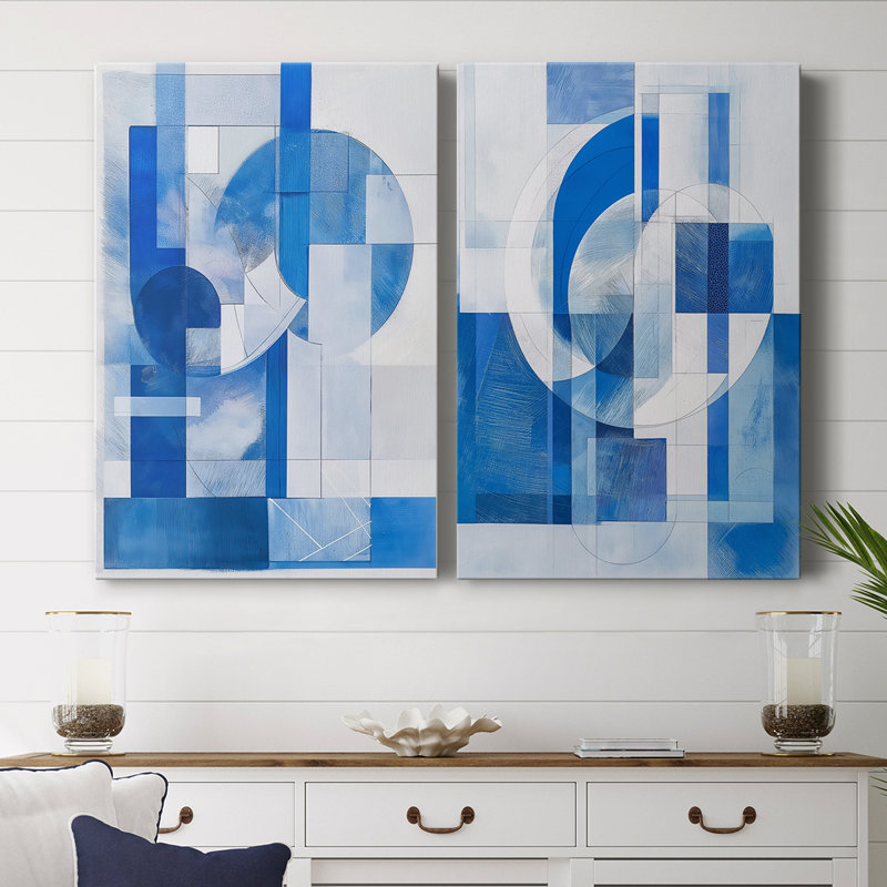 ABSTRACT Series XCIV - Toile tendue avec châssis de qualité supérieure - Prêt à être accroché, H 27 po x l 36 po