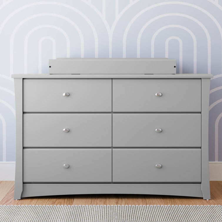 Storkcraft Crescent 6 Drawer Dresser With Nest Topper And Change Pad Nursery Set