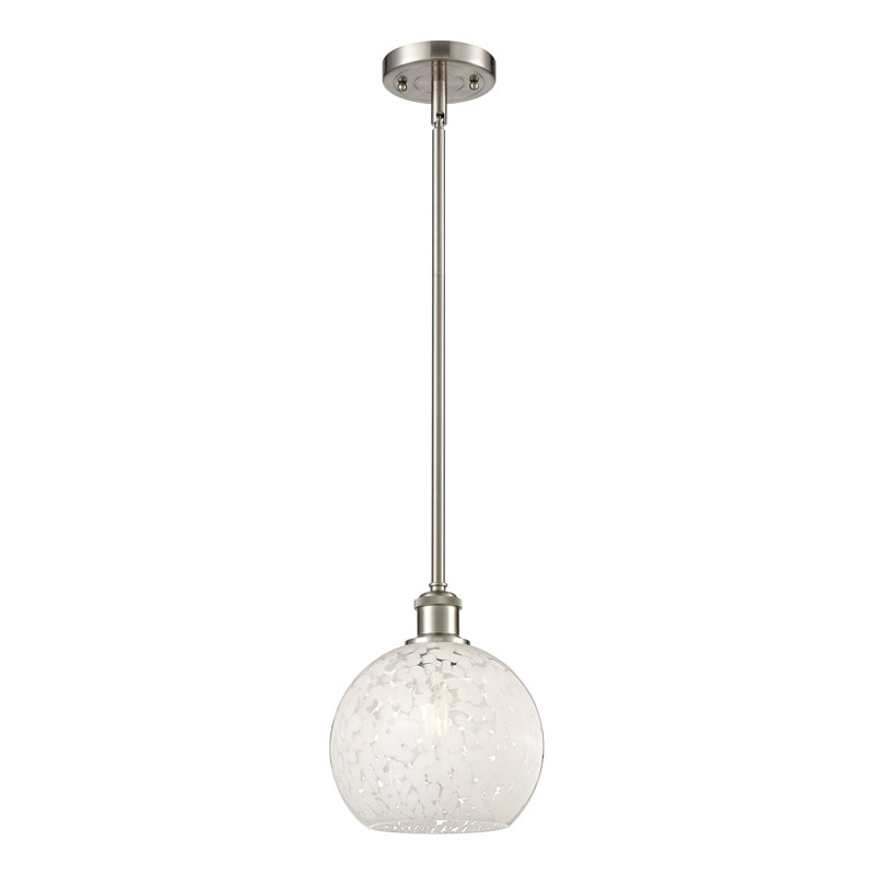 Luminaire suspendu 1 lumière Ballston Mouchette-516-G1216, H 10 po x l 8 po x P 8 po, Nickel satiné brossé
