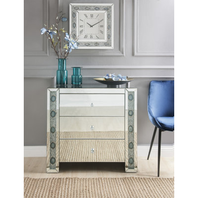 Sonia Mirrored & Faux Agate Console Cabinet