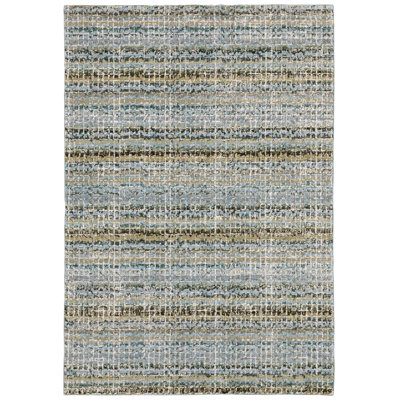 Tapis abstrait bleu / brun Torge