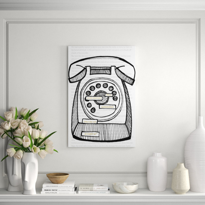 Ring Me par Kelli Ellis - impression sur toile tendue, Or doré, H 60 po x l 40 po x P 1,5 po