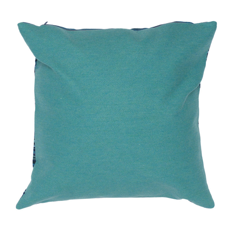 Blue Striped Polyester Rectangular Indoor/Outdoor Pillow