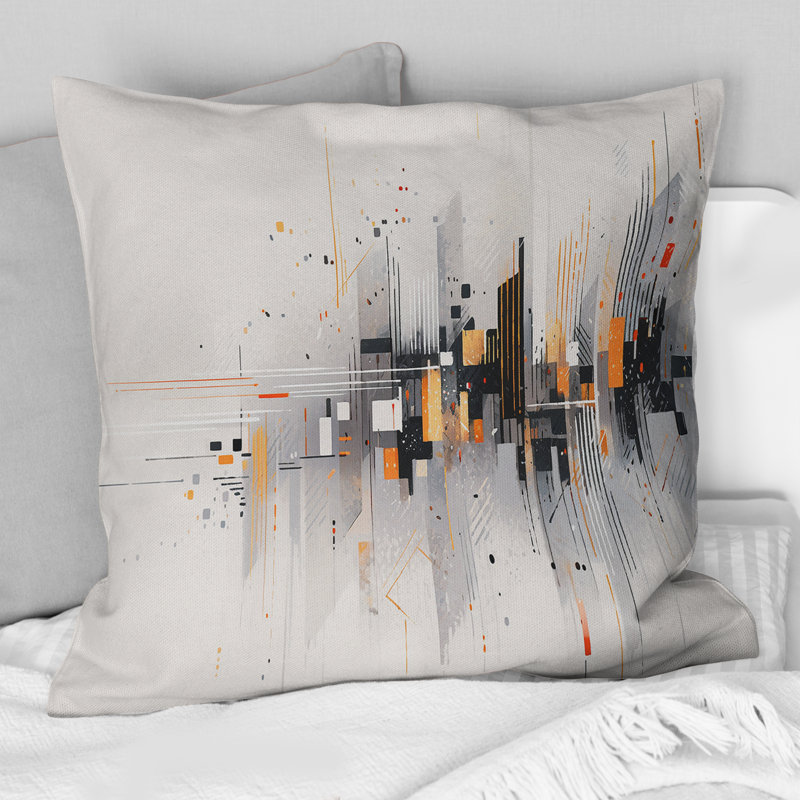 Coussin décoratif gris à motif symétrique Meets - Cubism
