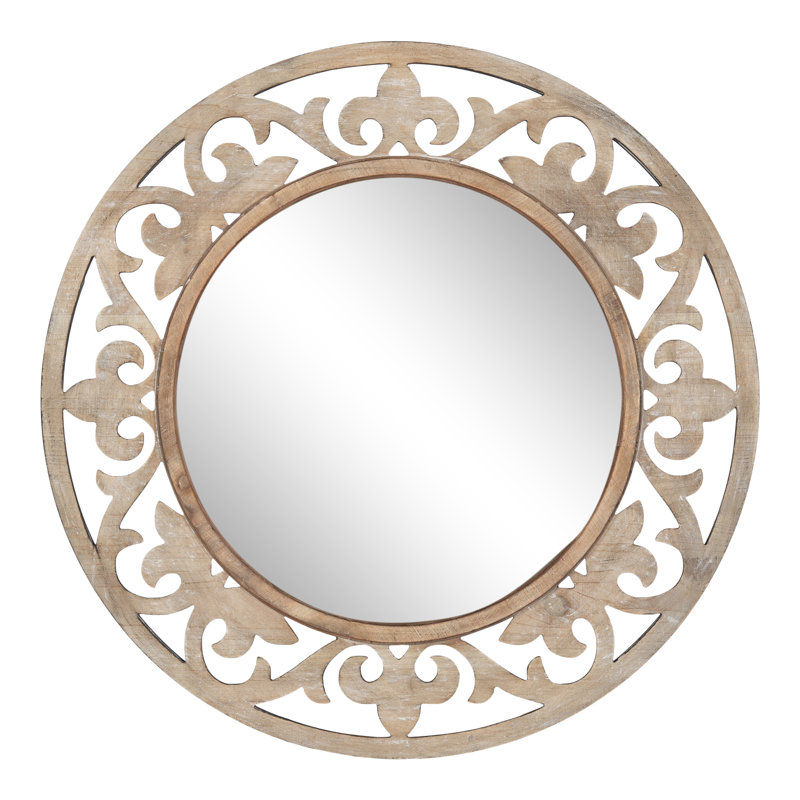 Dehn Round Mirror, Natural Wood