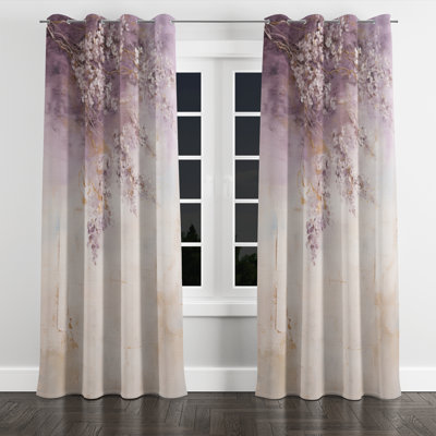 Blooming Lilac Melody II - Lilacs Blackout Grommet Curtain - 1 panel