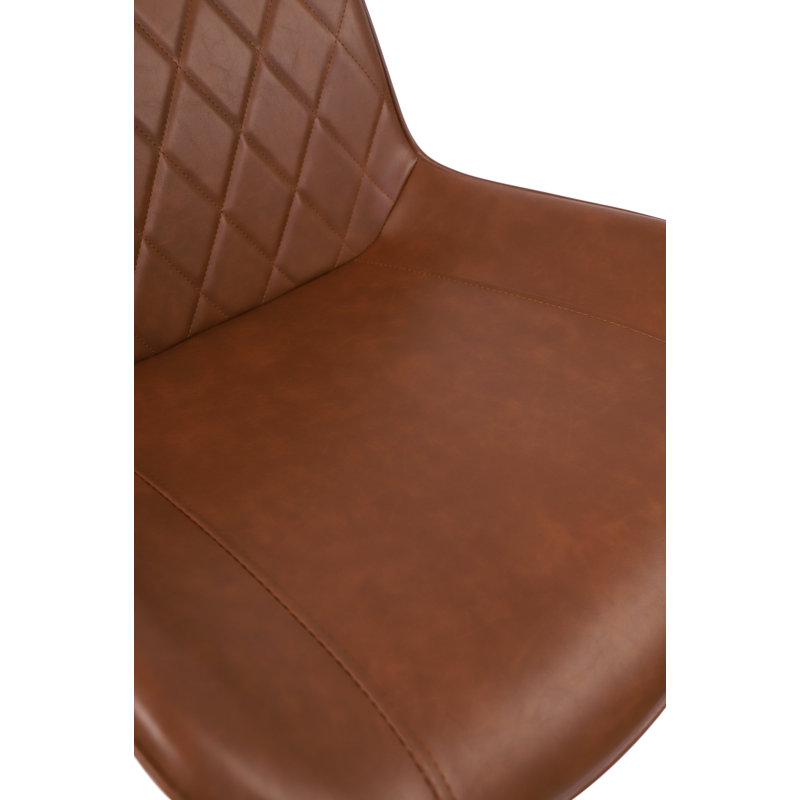 Aidy Faux Leather Upholstered Dining Chair, Brown Tan