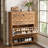 20 Pair Shoe Cabinet with 2 Flip Drawers, Entryway Shoe Storage Organizers with Adjustable Shelves-801981127