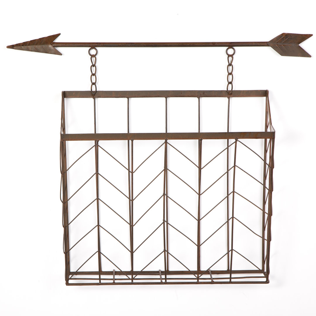 Aubrielle Metal Wall Organizer with Wall Baskets Union Rustic