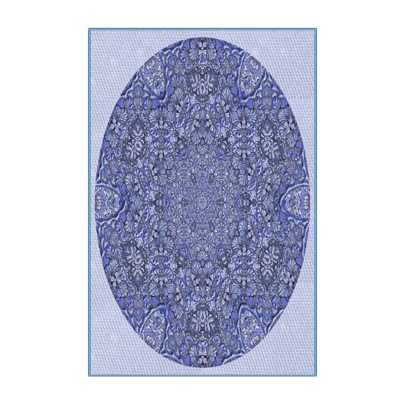 Tapis floral en laine mauve, Rectangle 5 pi x 7 pi