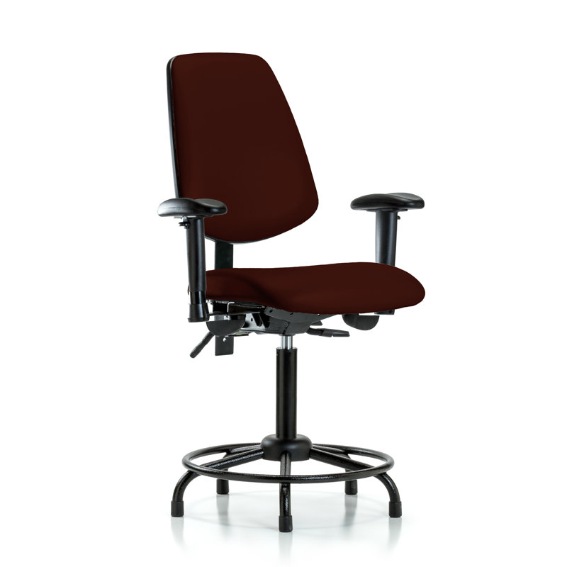 Fauteuil de dessin ergonomique Elyssa, Bourgogne, Roulettes, Non inclus